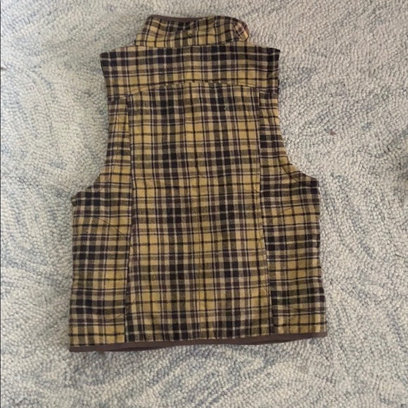 ♻️ Plaid Yellow and Brown Sashimi Vest - Picture 2 of 5